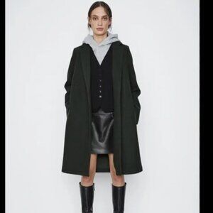 Zara Lapel Collar Coat - Green